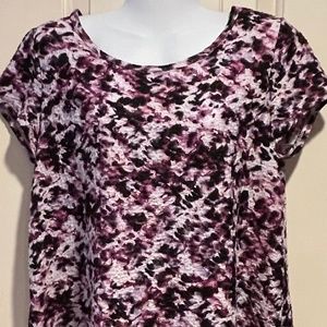 Simply Vera Wang Purple Black Asymmetric Top - M